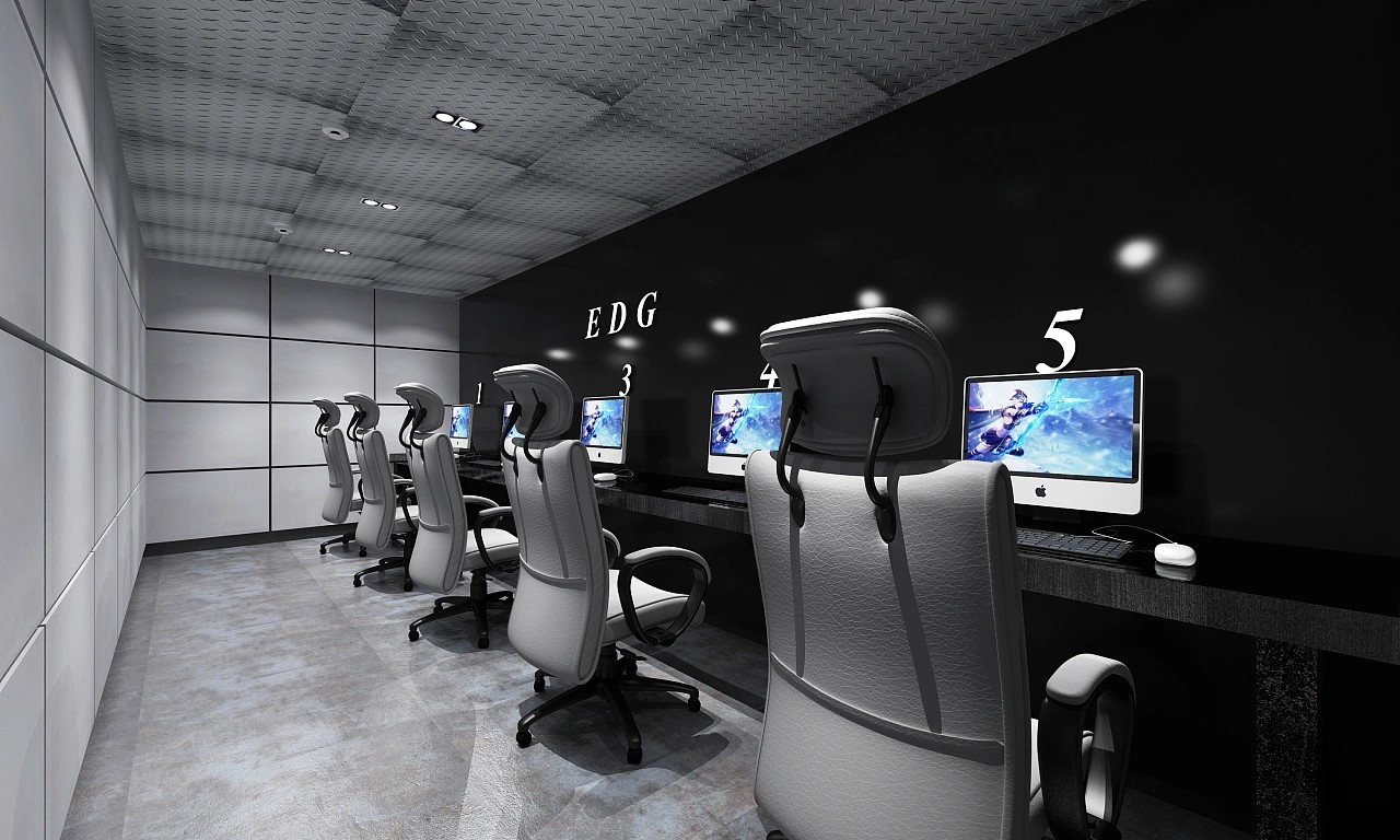 極簡工業風網吧裝修效果圖